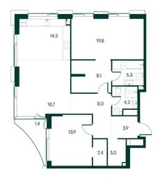 2-BD Apartment Sale, 103.2平方米 at Primavera, Volokolamskoye Highway, вл67, Moscow, Russia #2 2-BD Apartment Sale, 103.2平方米 at Primavera, Volokolamskoye Highway, вл67, Moscow, Russia #2