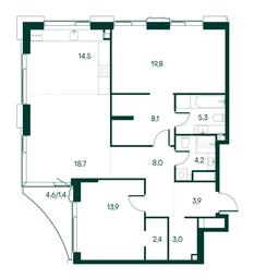 2-BD Apartment Sale, 103.2平方米 at Primavera, Volokolamskoye Highway, вл67, Moscow, Russia #3 2-BD Apartment Sale, 103.2平方米 at Primavera, Volokolamskoye Highway, вл67, Moscow, Russia #3