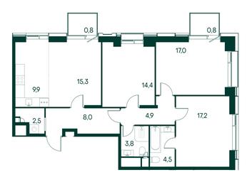 3-BD Apartment Sale, 99.1 sq. m. at Primavera, Volokolamskoye Highway, вл67, Moscow, Russia #2