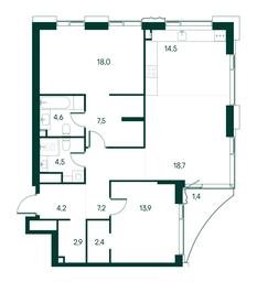 2-BD Apartment Sale, 99.8平方米 at Primavera, Volokolamskoye Highway, вл67, Moscow, Russia #2 2-BD Apartment Sale, 99.8平方米 at Primavera, Volokolamskoye Highway, вл67, Moscow, Russia #2
