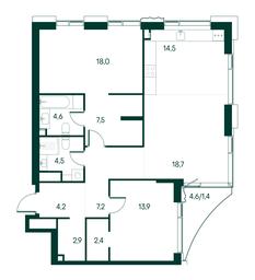 2-BD Apartment Sale, 99.8平方米 at Primavera, Volokolamskoye Highway, вл67, Moscow, Russia #3 2-BD Apartment Sale, 99.8平方米 at Primavera, Volokolamskoye Highway, вл67, Moscow, Russia #3
