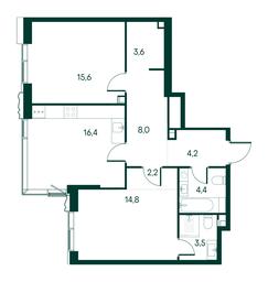 2-BD Apartment Sale, 72.7 sq. m. at Primavera, Volokolamskoye Highway, вл67, Moscow, Russia #3 2-BD Apartment Sale, 72.7 sq. m. at Primavera, Volokolamskoye Highway, вл67, Moscow, Russia #3