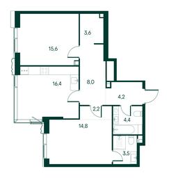2-BD Apartment Sale, 72.7 sq. m. at Primavera, Volokolamskoye Highway, вл67, Moscow, Russia #2 2-BD Apartment Sale, 72.7 sq. m. at Primavera, Volokolamskoye Highway, вл67, Moscow, Russia #2