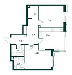 2-BD Apartment Sale, 72.7 sq. m. at Primavera, Volokolamskoye Highway, вл67, Moscow, Russia #2 2-BD Apartment Sale, 72.7 sq. m. at Primavera, Volokolamskoye Highway, вл67, Moscow, Russia #2