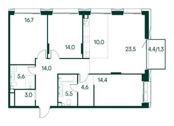 3-BD Apartment Sale, 112.6 sq. m. at Primavera, Volokolamskoye Highway, вл67, Moscow, Russia #3