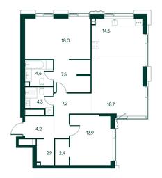 2-BD Apartment Sale, 98.2 sq. m. at Primavera, Volokolamskoye Highway, вл67, Moscow, Russia #3 2-BD Apartment Sale, 98.2 sq. m. at Primavera, Volokolamskoye Highway, вл67, Moscow, Russia #3