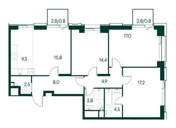 3-BD Apartment Sale, 99平方米 at Primavera, Volokolamskoye Highway, вл67, Moscow, Russia #3 3-BD Apartment Sale, 99平方米 at Primavera, Volokolamskoye Highway, вл67, Moscow, Russia #3