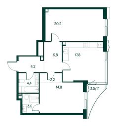 2-BD Apartment Sale, 74平方米 at Primavera, Volokolamskoye Highway, вл67, Moscow, Russia #3 2-BD Apartment Sale, 74平方米 at Primavera, Volokolamskoye Highway, вл67, Moscow, Russia #3