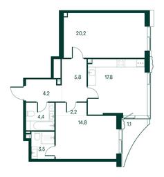 2-BD Apartment Sale, 74平方米 at Primavera, Volokolamskoye Highway, вл67, Moscow, Russia #2 2-BD Apartment Sale, 74平方米 at Primavera, Volokolamskoye Highway, вл67, Moscow, Russia #2