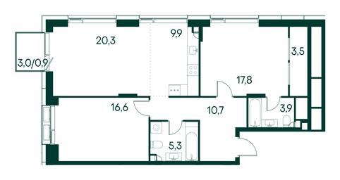 2-BD Apartment Sale, 88.9 sq. m. at Primavera, Volokolamskoye Highway, вл67, Moscow, Russia #3 2-BD Apartment Sale, 88.9 sq. m. at Primavera, Volokolamskoye Highway, вл67, Moscow, Russia #3