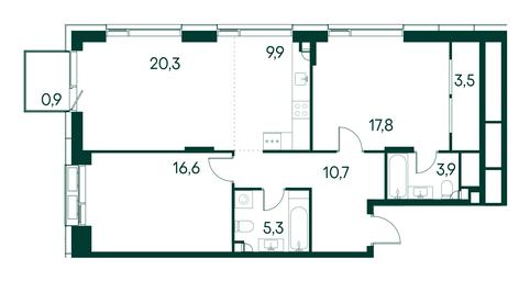 2-BD Apartment Sale, 88.9 sq. m. at Primavera, Volokolamskoye Highway, вл67, Moscow, Russia #2 2-BD Apartment Sale, 88.9 sq. m. at Primavera, Volokolamskoye Highway, вл67, Moscow, Russia #2