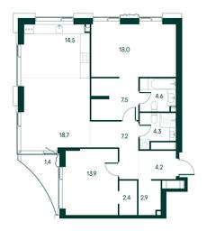 2-BD Apartment Sale, 99.6平方米 at Primavera, Volokolamskoye Highway, вл67, Moscow, Russia #2 2-BD Apartment Sale, 99.6平方米 at Primavera, Volokolamskoye Highway, вл67, Moscow, Russia #2