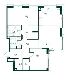2-BD Apartment Sale, 101.8 sq. m. at Primavera, Volokolamskoye Highway, вл67, Moscow, Russia #3 2-BD Apartment Sale, 101.8 sq. m. at Primavera, Volokolamskoye Highway, вл67, Moscow, Russia #3