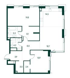 2-BD Apartment Sale, 101.8 sq. m. at Primavera, Volokolamskoye Highway, вл67, Moscow, Russia #2 2-BD Apartment Sale, 101.8 sq. m. at Primavera, Volokolamskoye Highway, вл67, Moscow, Russia #2