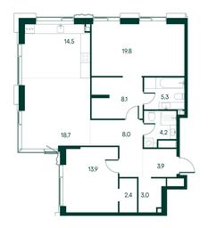 2-BD Apartment Sale, 101.8 sq. m. at Primavera, Volokolamskoye Highway, вл67, Moscow, Russia #2