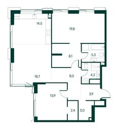 2-BD Apartment Sale, 101.8 sq. m. at Primavera, Volokolamskoye Highway, вл67, Moscow, Russia #3