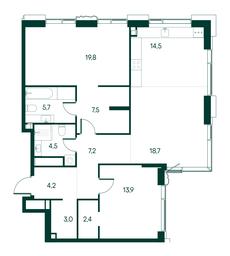 2-BD Apartment Sale, 101.4平方米 at Primavera, Volokolamskoye Highway, вл67, Moscow, Russia #2 2-BD Apartment Sale, 101.4平方米 at Primavera, Volokolamskoye Highway, вл67, Moscow, Russia #2