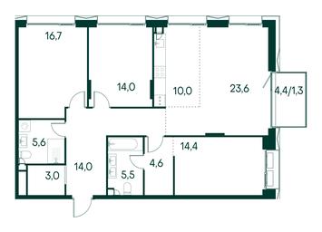 3-BD Apartment Sale, 112.7 sq. m. at Primavera, Volokolamskoye Highway, вл67, Moscow, Russia #3