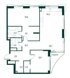 2-BD Apartment Sale, 103.2平方米 at Primavera, Volokolamskoye Highway, вл67, Moscow, Russia #3 2-BD Apartment Sale, 103.2平方米 at Primavera, Volokolamskoye Highway, вл67, Moscow, Russia #3