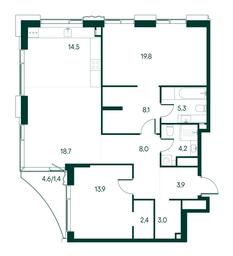 2-BD Apartment Sale, 103.2 sq. m. at Primavera, Volokolamskoye Highway, вл67, Moscow, Russia #3