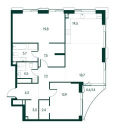 2-BD Apartment Sale, 102.8平方米 at Primavera, Volokolamskoye Highway, вл67, Moscow, Russia #3 2-BD Apartment Sale, 102.8平方米 at Primavera, Volokolamskoye Highway, вл67, Moscow, Russia #3