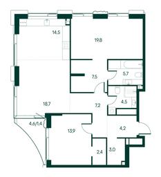 2-BD Apartment Sale, 102.8平方米 at Primavera, Volokolamskoye Highway, вл67, Moscow, Russia #3 2-BD Apartment Sale, 102.8平方米 at Primavera, Volokolamskoye Highway, вл67, Moscow, Russia #3