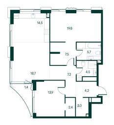 2-BD Apartment Sale, 102.8平方米 at Primavera, Volokolamskoye Highway, вл67, Moscow, Russia #2 2-BD Apartment Sale, 102.8平方米 at Primavera, Volokolamskoye Highway, вл67, Moscow, Russia #2