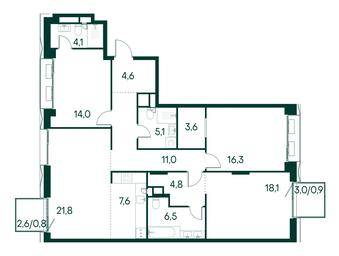 3-BD Apartment Sale, 119.2平方米 at Primavera, Volokolamskoye Highway, вл67, Moscow, Russia #3 3-BD Apartment Sale, 119.2平方米 at Primavera, Volokolamskoye Highway, вл67, Moscow, Russia #3