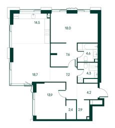 2-BD Apartment Sale, 98.3平方米 at Primavera, Volokolamskoye Highway, вл67, Moscow, Russia #2 2-BD Apartment Sale, 98.3平方米 at Primavera, Volokolamskoye Highway, вл67, Moscow, Russia #2