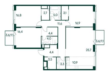 3-BD Apartment Sale, 130.9 sq. m. at Primavera, Volokolamskoye Highway, вл67, Moscow, Russia #3