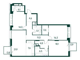 3-BD Apartment Sale, 119.3 sq. m. at Primavera, Volokolamskoye Highway, вл67, Moscow, Russia #2 3-BD Apartment Sale, 119.3 sq. m. at Primavera, Volokolamskoye Highway, вл67, Moscow, Russia #2
