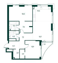 2-BD Apartment Sale, 99.7 sq. m. at Primavera, Volokolamskoye Highway, вл67, Moscow, Russia #2 2-BD Apartment Sale, 99.7 sq. m. at Primavera, Volokolamskoye Highway, вл67, Moscow, Russia #2