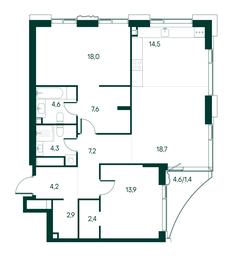 2-BD Apartment Sale, 99.7 sq. m. at Primavera, Volokolamskoye Highway, вл67, Moscow, Russia #3 2-BD Apartment Sale, 99.7 sq. m. at Primavera, Volokolamskoye Highway, вл67, Moscow, Russia #3