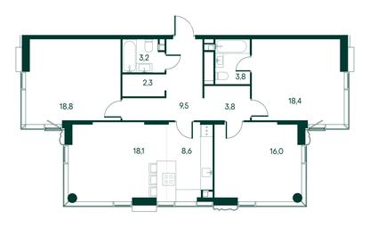 3-BD Apartment Sale, 102.5平方米 at Primavera, Volokolamskoye Highway, вл67, Moscow, Russia #3 3-BD Apartment Sale, 102.5平方米 at Primavera, Volokolamskoye Highway, вл67, Moscow, Russia #3