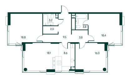 3-BD Apartment Sale, 102.5平方米 at Primavera, Volokolamskoye Highway, вл67, Moscow, Russia #2 3-BD Apartment Sale, 102.5平方米 at Primavera, Volokolamskoye Highway, вл67, Moscow, Russia #2