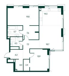 2-BD Apartment Sale, 101.5 sq. m. at Primavera, Volokolamskoye Highway, вл67, Moscow, Russia #2