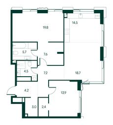 2-BD Apartment Sale, 101.5 sq. m. at Primavera, Volokolamskoye Highway, вл67, Moscow, Russia #3
