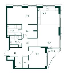 2-BD Apartment Sale, 102.9平方米 at Primavera, Volokolamskoye Highway, вл67, Moscow, Russia #3 2-BD Apartment Sale, 102.9平方米 at Primavera, Volokolamskoye Highway, вл67, Moscow, Russia #3