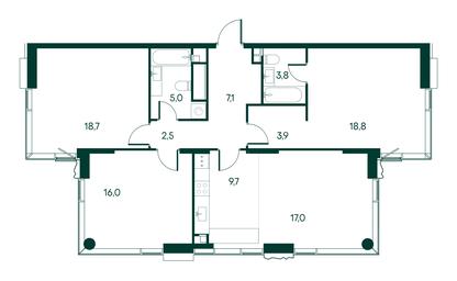 3-BD Apartment Sale, 102.5平方米 at Primavera, Volokolamskoye Highway, вл67, Moscow, Russia #2 3-BD Apartment Sale, 102.5平方米 at Primavera, Volokolamskoye Highway, вл67, Moscow, Russia #2