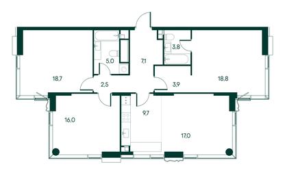 3-BD Apartment Sale, 102.5平方米 at Primavera, Volokolamskoye Highway, вл67, Moscow, Russia #3 3-BD Apartment Sale, 102.5平方米 at Primavera, Volokolamskoye Highway, вл67, Moscow, Russia #3