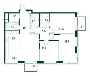 3-BD Apartment Sale, 118 sq. m. at Primavera, Volokolamskoye Highway, вл67, Moscow, Russia #2 3-BD Apartment Sale, 118 sq. m. at Primavera, Volokolamskoye Highway, вл67, Moscow, Russia #2