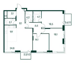 3-BD Apartment Sale, 118 sq. m. at Primavera, Volokolamskoye Highway, вл67, Moscow, Russia #3 3-BD Apartment Sale, 118 sq. m. at Primavera, Volokolamskoye Highway, вл67, Moscow, Russia #3