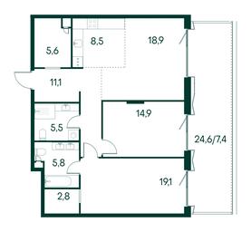 2-BD Apartment Sale, 99.6 sq. m. at Primavera, Volokolamskoye Highway, вл67, Moscow, Russia #3