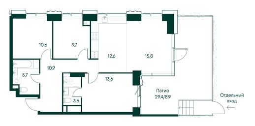 3-BD Apartment Sale, 91.4 sq. m. at Primavera, Volokolamskoye Highway, вл67, Moscow, Russia #3