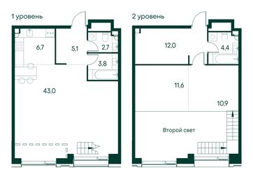 1-BD Apartment Sale, 100.2平方米 at Primavera, Volokolamskoye Highway, вл67, Moscow, Russia #2 1-BD Apartment Sale, 100.2平方米 at Primavera, Volokolamskoye Highway, вл67, Moscow, Russia #2