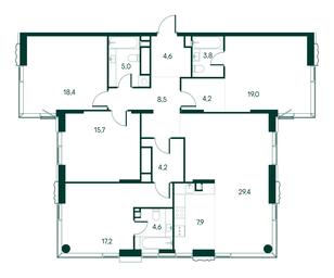 4-BD Apartment Sale, 142.5 sq. m. at Primavera, Volokolamskoye Highway, вл67, Moscow, Russia #3