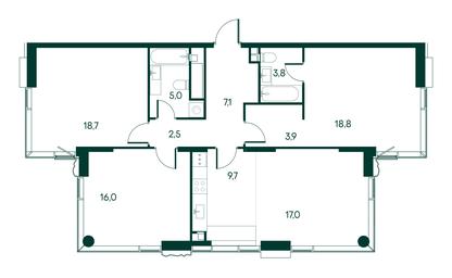3-BD Apartment Sale, 102.5 sq. m. at Primavera, Volokolamskoye Highway, вл67, Moscow, Russia #3 3-BD Apartment Sale, 102.5 sq. m. at Primavera, Volokolamskoye Highway, вл67, Moscow, Russia #3
