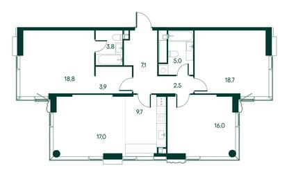 3-BD Apartment Sale, 102.5 sq. m. at Primavera, Volokolamskoye Highway, вл67, Moscow, Russia #3 3-BD Apartment Sale, 102.5 sq. m. at Primavera, Volokolamskoye Highway, вл67, Moscow, Russia #3