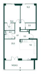 2-BD Apartment Sale, 91.3 sq. m. at Primavera, Volokolamskoye Highway, вл67, Moscow, Russia #3 2-BD Apartment Sale, 91.3 sq. m. at Primavera, Volokolamskoye Highway, вл67, Moscow, Russia #3