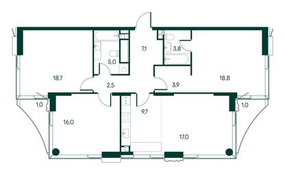 3-BD Apartment Sale, 104.5 sq. m. at Primavera, Volokolamskoye Highway, вл67, Moscow, Russia #2 3-BD Apartment Sale, 104.5 sq. m. at Primavera, Volokolamskoye Highway, вл67, Moscow, Russia #2